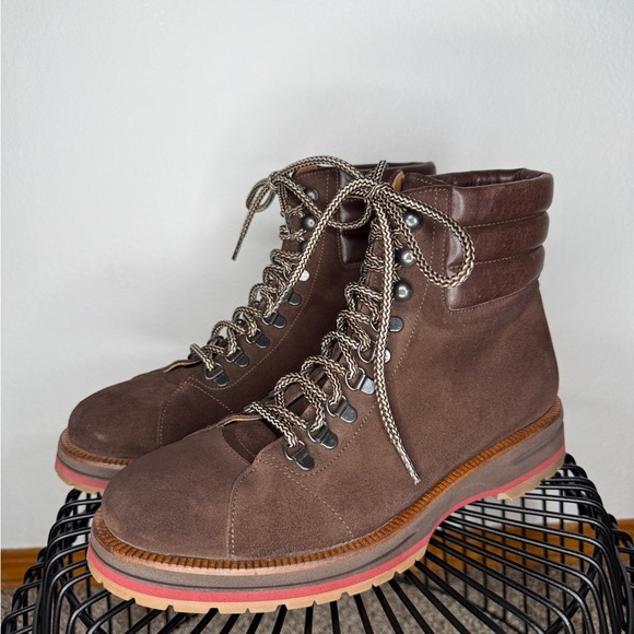 M. Gemi Brown Suede Lace-Up Boots Size 10 - Picture 2 of 7